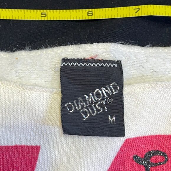 1980s Diamond Dust Rising Sun Japan Crop Sweatshirt Post-Punk - Picture 5 of 9
